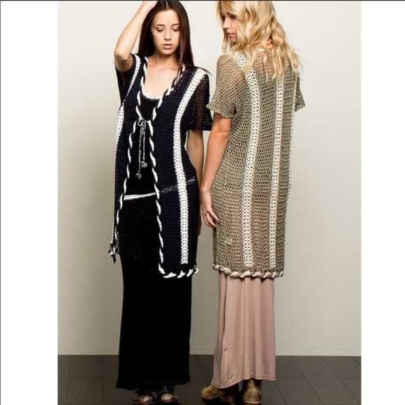 POL💙Deep Navy+white trim Long sweater jacket - Picture 3 of 6